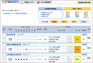 マイページ（学校リスト）のイメージ